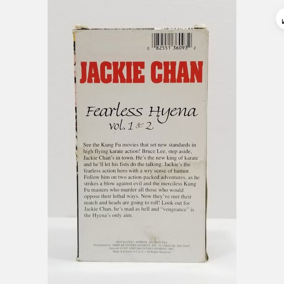Fearless Hyena Vol 1 & 2 (VHS, 1995) 6300E1M - Picture 2 of 12